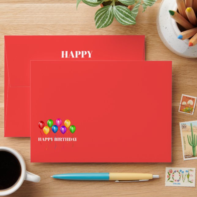 Card Envelope-Birthday Balloons Envelope (Desk)