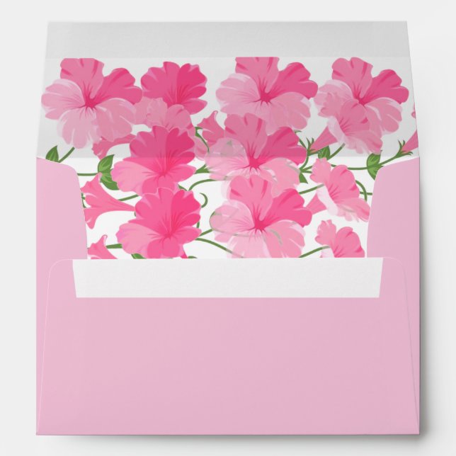 Card Envelope-Pink Petunias Envelope (Back (Bottom))