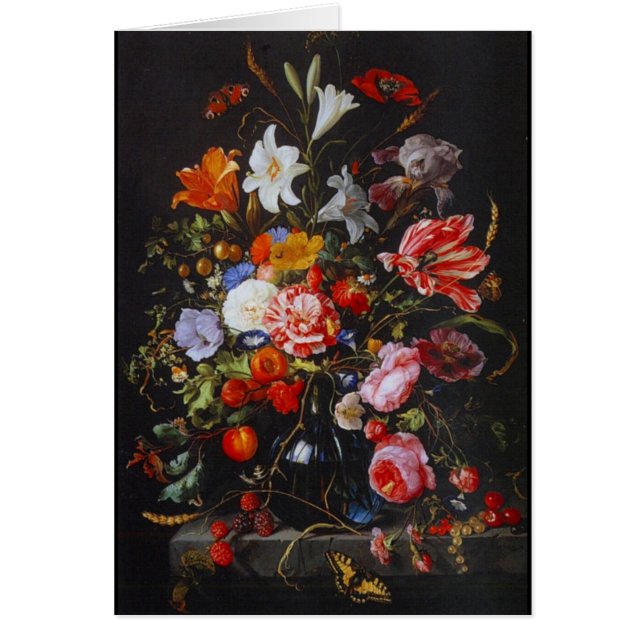 Card Famous Artists Vintage Art floral Vase (Front)