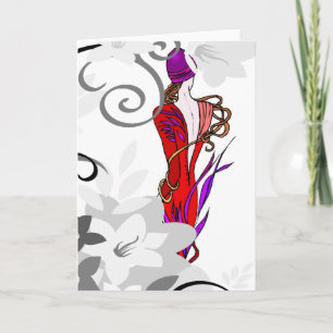 Card-Fashion Lady Model Pose-All Occasion Card