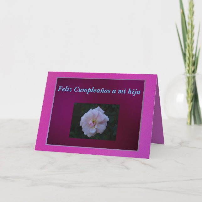 Card - Feliz Cumpleaños a mi hija - Pink (Front)