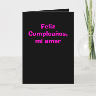 Card - Feliz Cumpleaños, mi amor - Rosa y negra