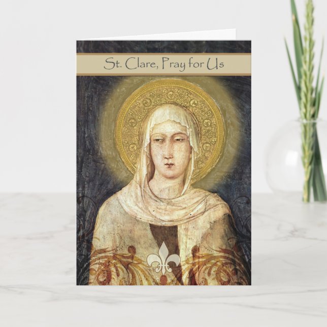 Card for the Feast Day of St. Clare, Franciscan (Front)