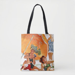Card Game at the Beach by Alex Ross Tote Bag