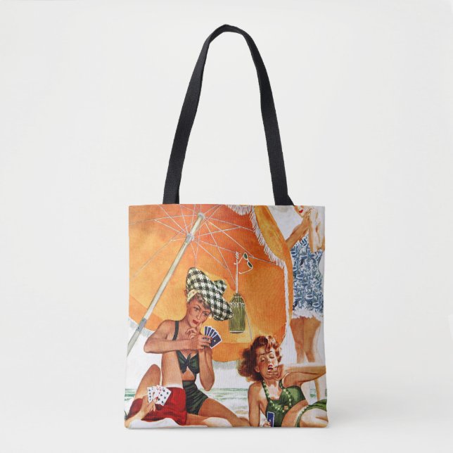 Card Game at the Beach by Alex Ross Tote Bag (Front)