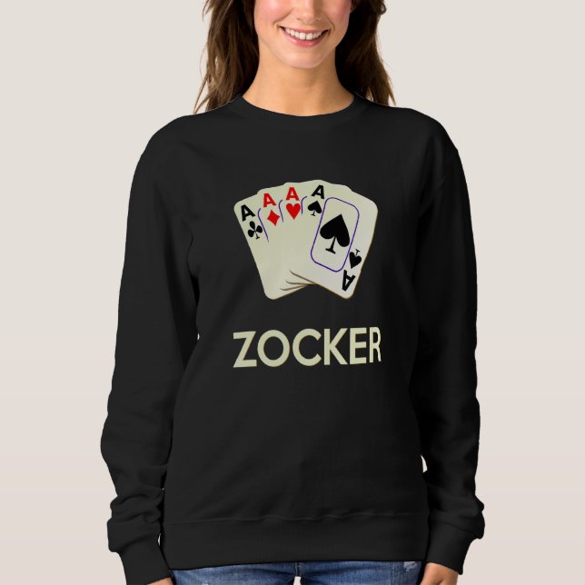 Card Game Measuring Card 4 Aces Gamer Poker Carniv Sweatshirt (Front)