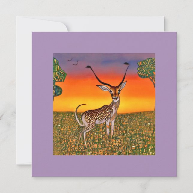 Card : Gazelle at dusk (Front)