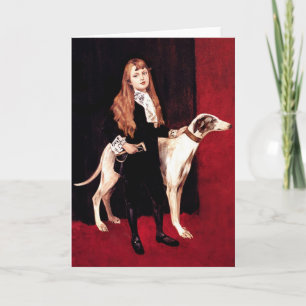 Card: Girl With Greyhound Holiday Card