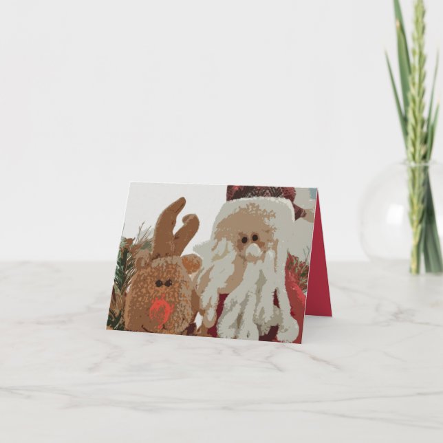 Card (HB) - Rudolph & Santa (Abstract) (Front)