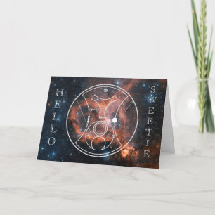 Card: Hello, Sweetie! - Heart Nebula Holiday Card