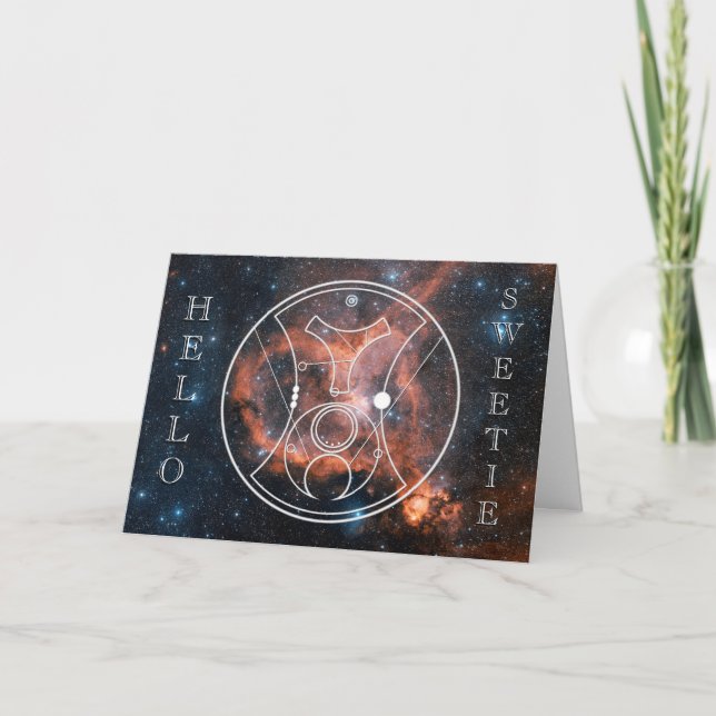 Card: Hello, Sweetie! - Heart Nebula Holiday Card (Front)