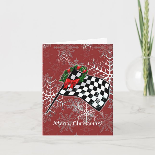 Card - Holiday Racing Flag (Front)