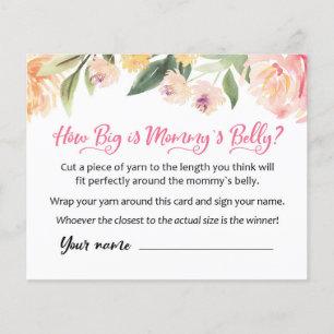CARD How big is Mummy's Belly? Baby Shower Game