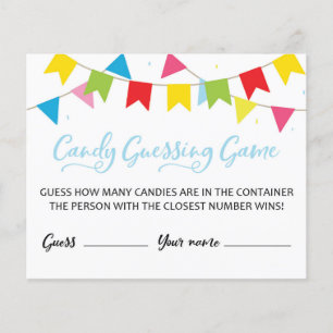 CARD How many Candies in the Jar Baby Shower Game