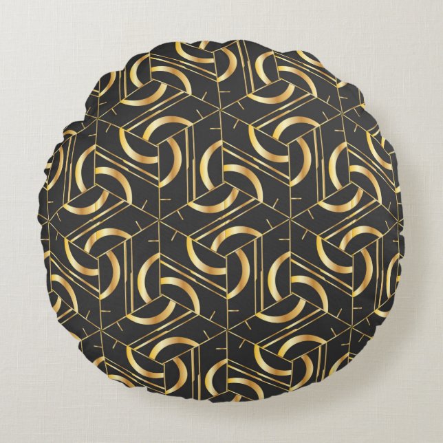 Card, Invitation, cover design, line art backgroun Round Cushion (Front)