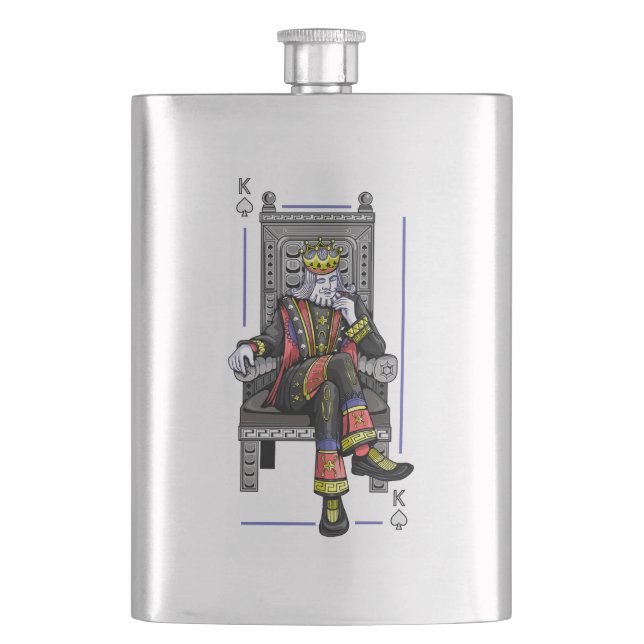 Card King Hip Flask (Front)