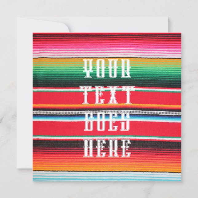 card Mexican mexico poncho serape invitation  (Front)