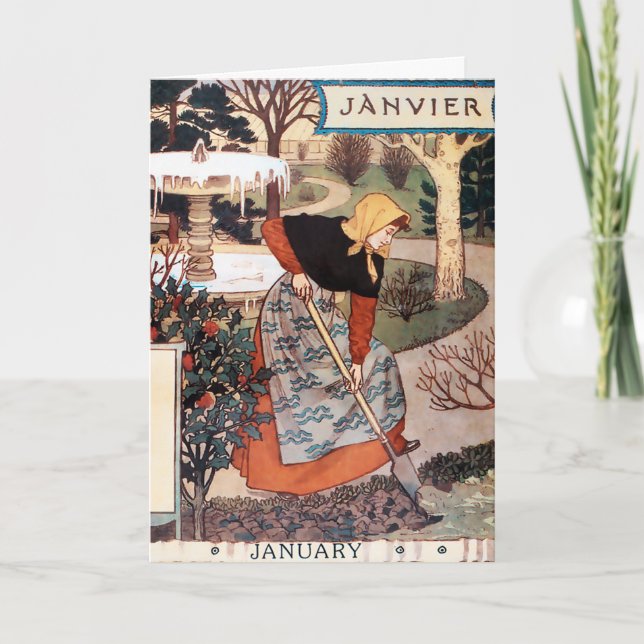 Card: Month of January - Janvier Card (Front)