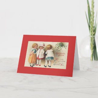 Card/Note Card -Vintage Little Girls at Christmas