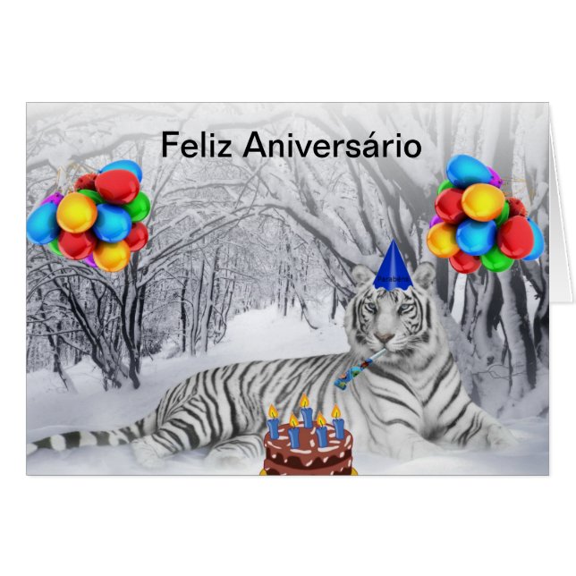 Card of Anniversary White Tiger (Front Horizontal)