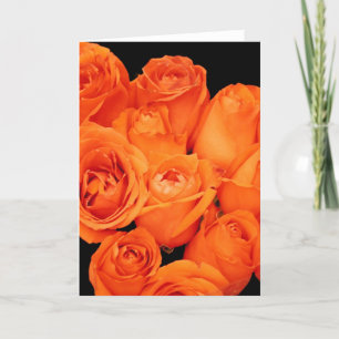 Card, Orange Roses, Vertical Card