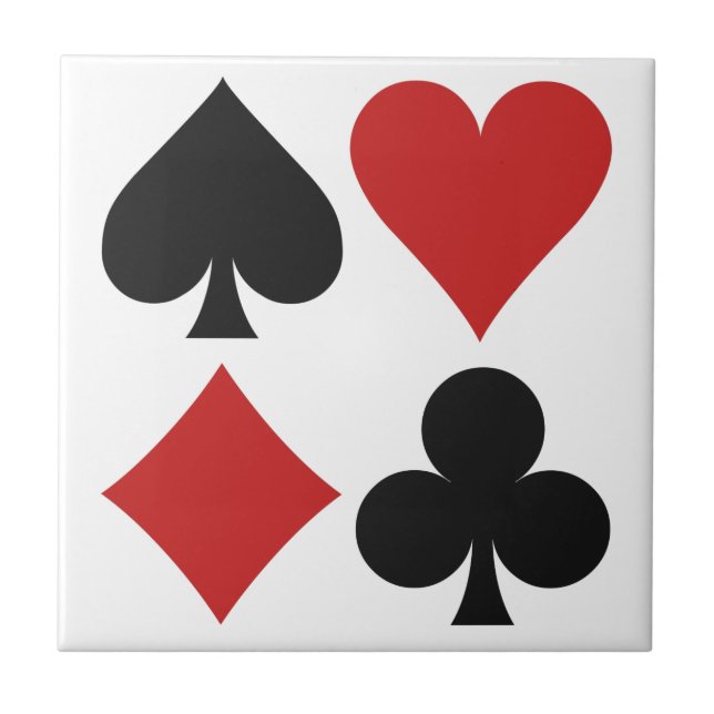 Card Player ceramic tile - all 4 suits (Front)