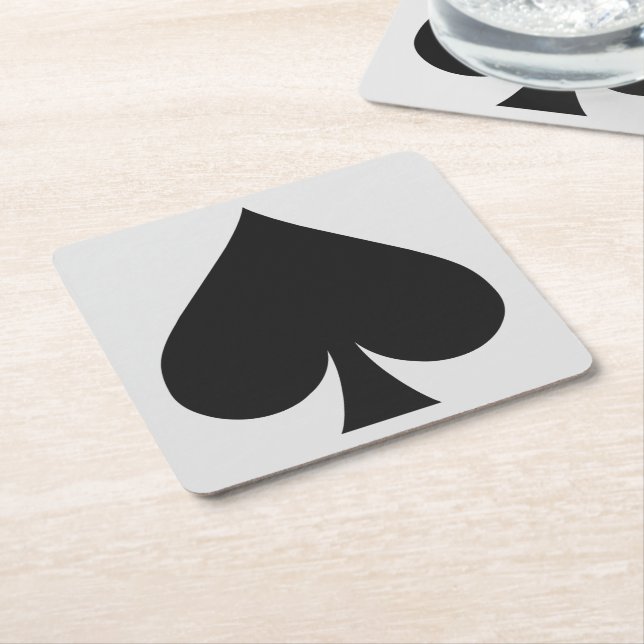 Card Player coasters - Spade (Angled)