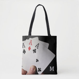Card Player custom monogram bags