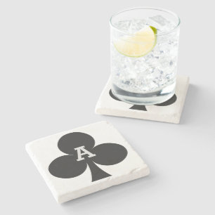 Card Player custom monogram coaster - Club