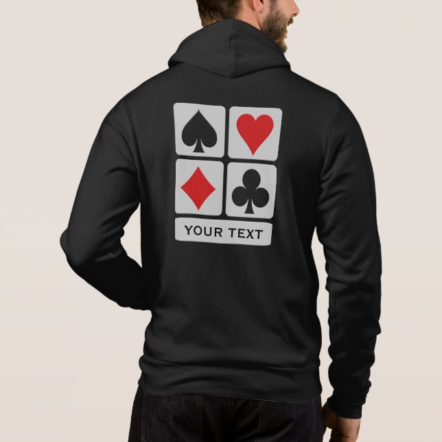 Card Player custom name & text Hoodie (Back)