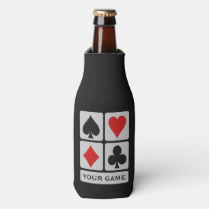 Card Player custom text Bottle Cooler