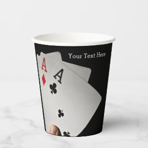 Card Player custom text Paper Cups
