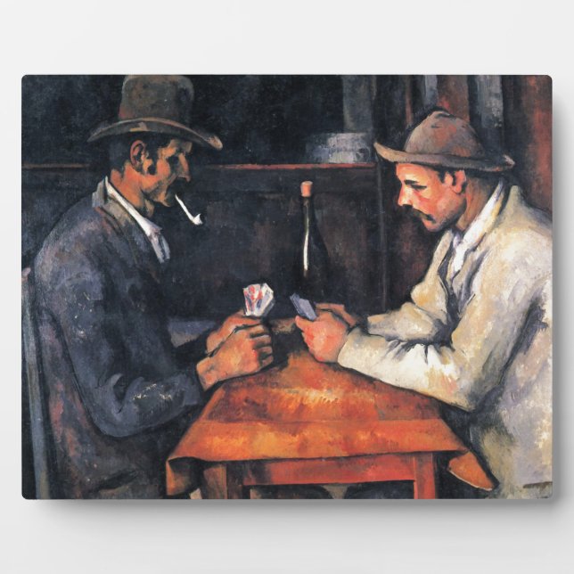 Card Players Paul Cezanne Painting Art Plaque (Front)