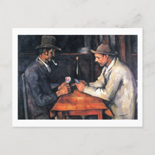Card Players Paul Cezanne Painting Art Postcard