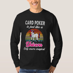Card Poker Retro Unicorn Vintage Sunset T-Shirt