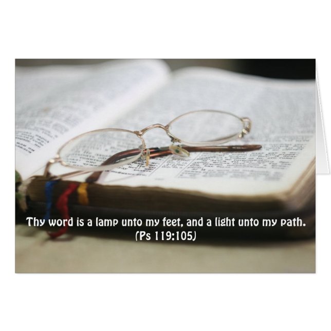 Card Psalm 119:105 Thy Word Is A Lamp (Front Horizontal)