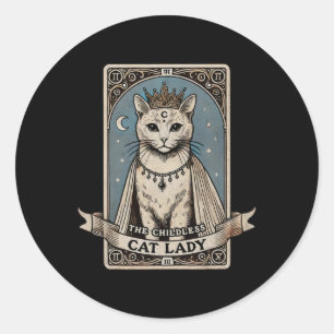 Card Shirt Childless Cat Lady Shirt Vote Kamala Classic Round Sticker