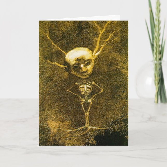 Card: Skeleton Man by Odilon Redon Holiday Card (Front)