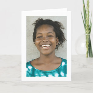 Card, "Smiling Young Girl in Green Dress" Card