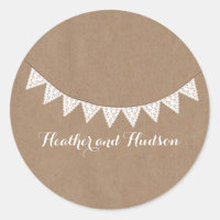 Card Stock Inspired Eyelet Bunting Wedding Sticker