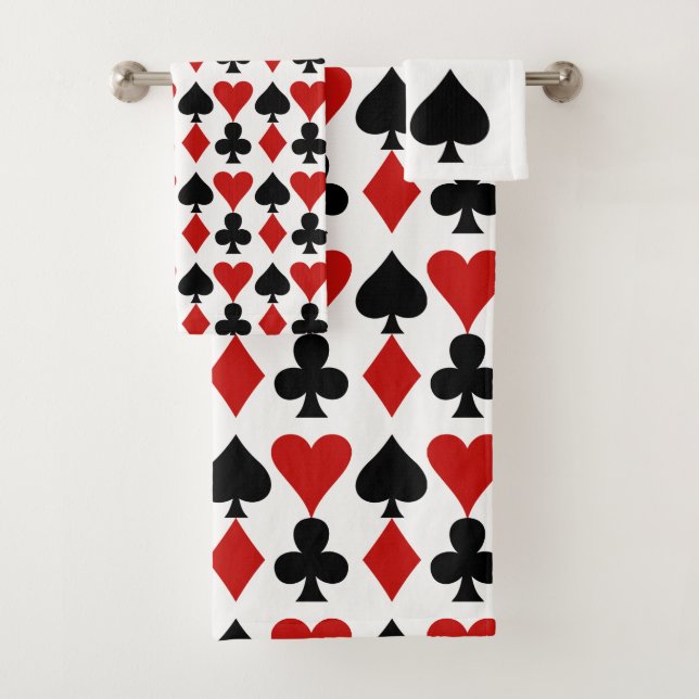 Card Suits Design Bath Towel Set (Insitu)