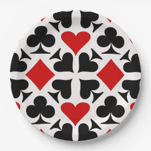 Card Suits Pattern Paper Plate