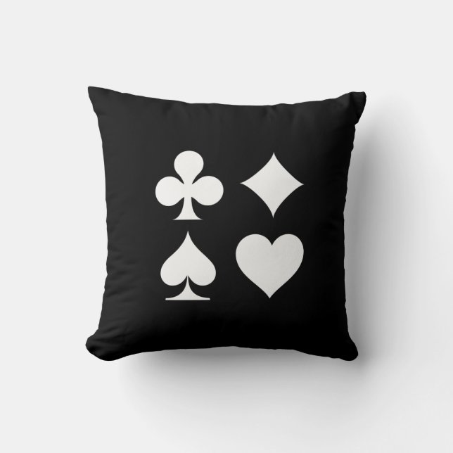Card Suits Pictogram Throw Pillow (Front)
