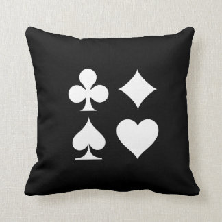 Card Suits Pictogram Throw Pillow