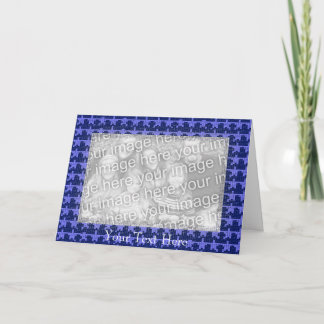 Card Template - Blue Mosaic Stars Border