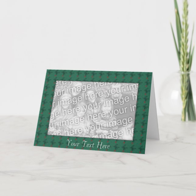 Card Template - Christmas Holly (Front)