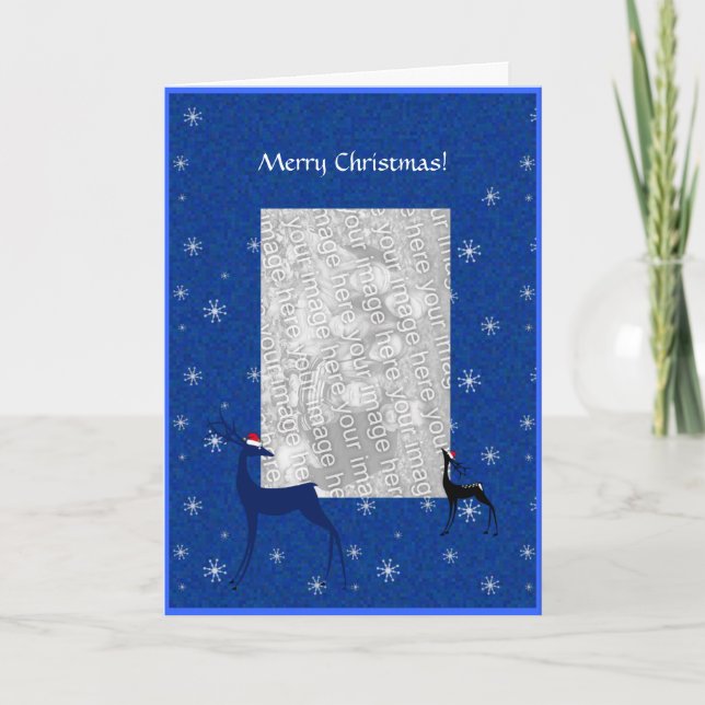 Card Template - Christmas Reindeers (Front)