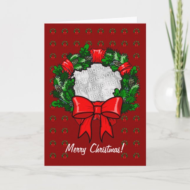 Card Template - Christmas Wreath (Front)