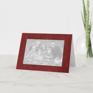 Card Template - Dk Red Mosaic Border