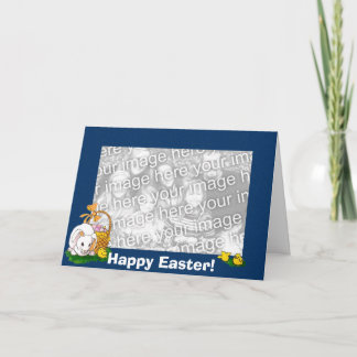 Card Template - Easter Bunny (blue border)